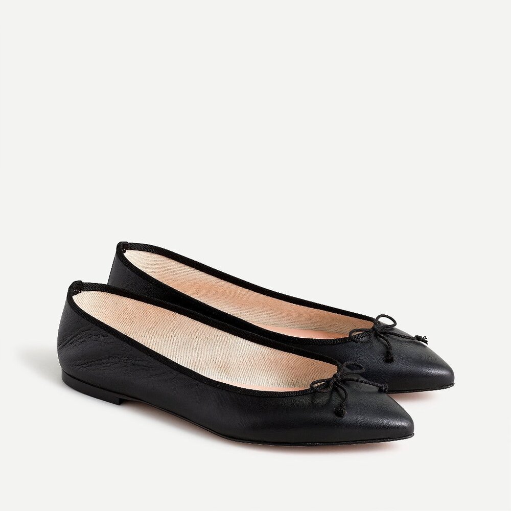 NEVER WORN! J.Crew Gemma Black Leather Flats Size 11